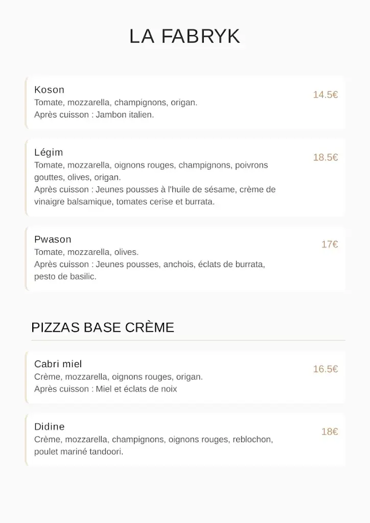 Menü_La Fabryk_Vierzon_Bild_1