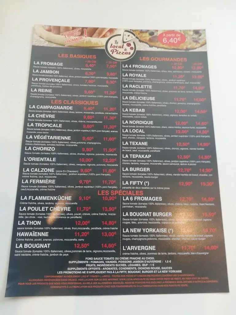 Menu_Le local à pizzas (anciennement Kiosque à pizzas)_Brioude_image_2