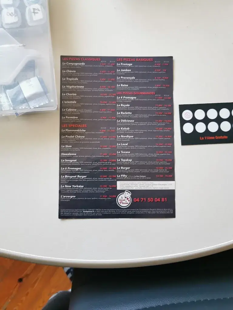 Menu_Le local à pizzas (anciennement Kiosque à pizzas)_Brioude_image_3
