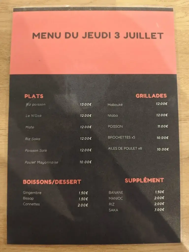 Menu_La Congolaise_Blois_image_1