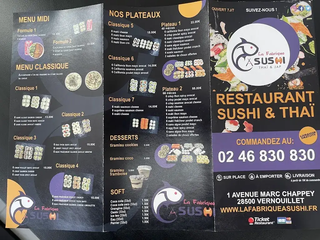 Menu_La Fabrique à Sushi_Vernouillet_imagen_3