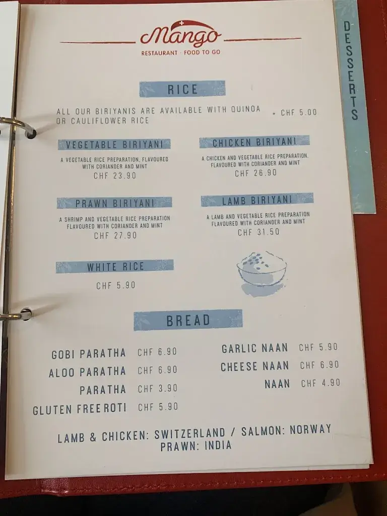 Menu_Mango Restaurant Gstaad_Gstaad_immagine_1