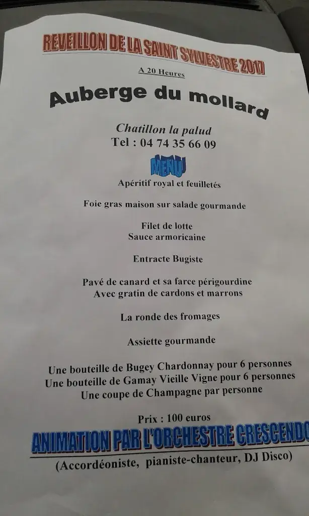Menu_Auberge de Campagne du Molard_Châtillon-la-Palud_image_3