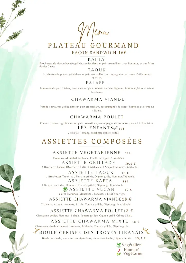Menü_LES TROYES LIBANAIS_Troyes_Bild_3