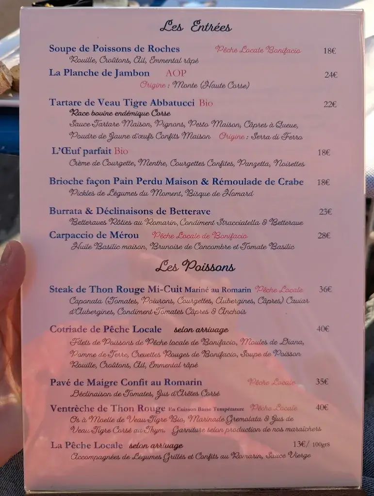 Menu_Restaurant Les Quatre Vents_Bonifacio_immagine_2