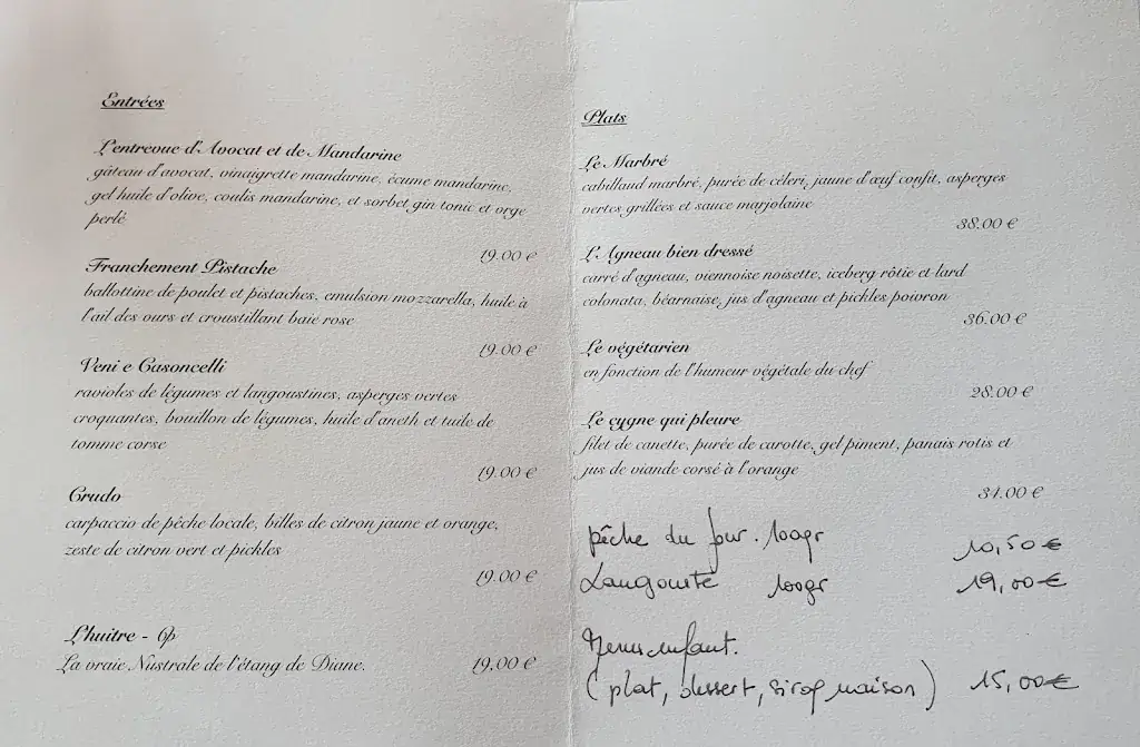 Menu_Restaurant Veni e posa lieu unique en corse Aleria_Aléria_image_1