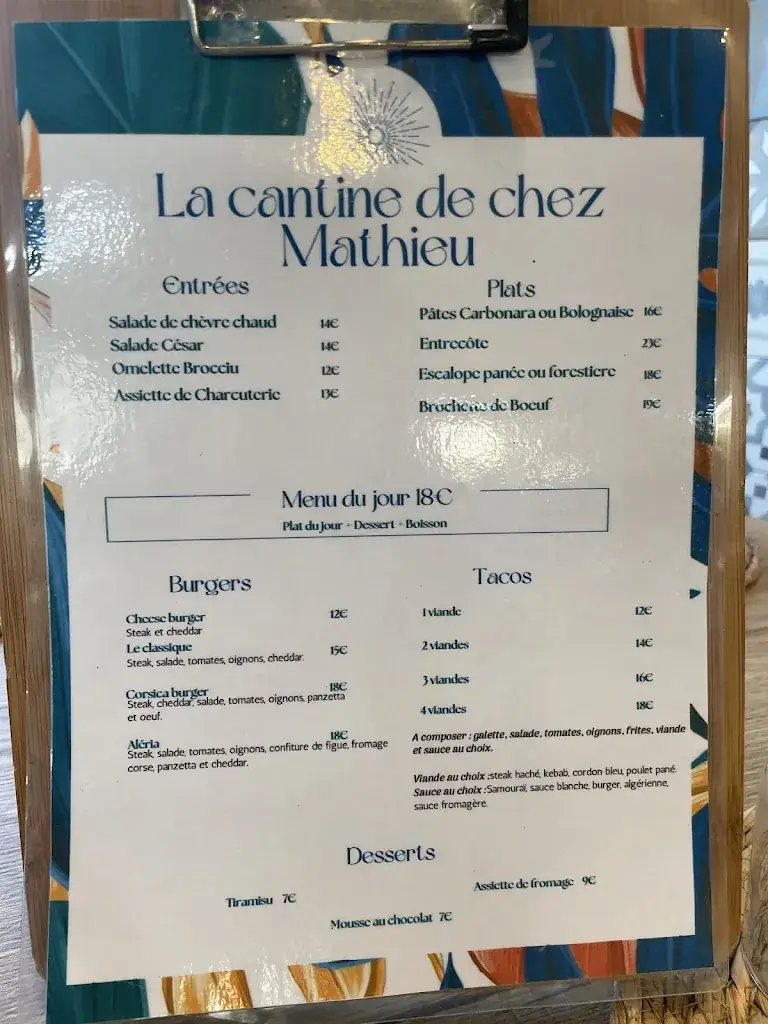 Menu_La cantine de chez Mathieu_Aléria_image_2