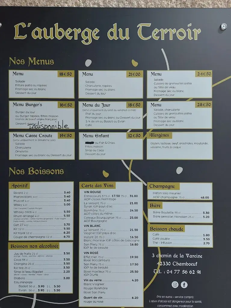 Menu_Auberge et boulangerie du terroir_Chambœuf_image_1