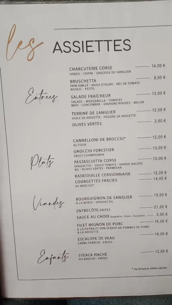 Menu_Restaurant Les Trois Fourchettes_Cervione_image_1