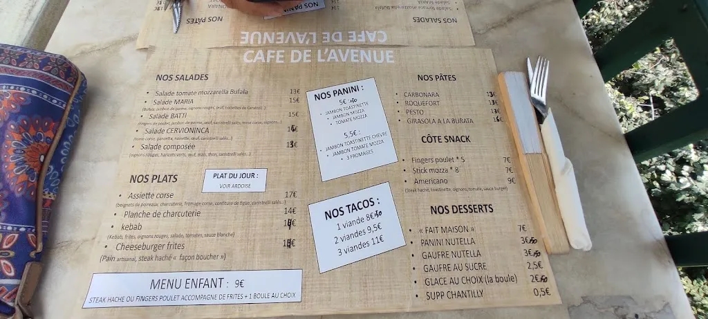 Menu_Café de l'avenue_Cervione_image_1