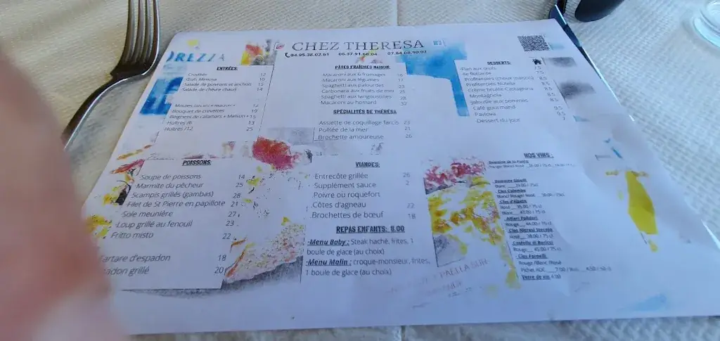 Menu_Restaurant Chez Thérèsa_San-Giuliano_image_2