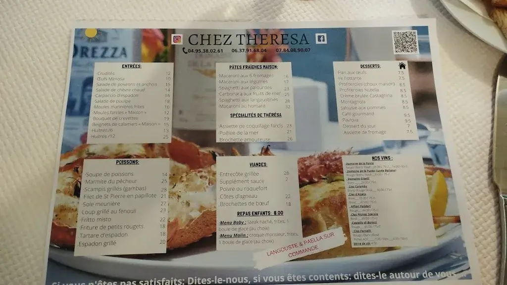 Menu_Restaurant Chez Thérèsa_San-Giuliano_image_4