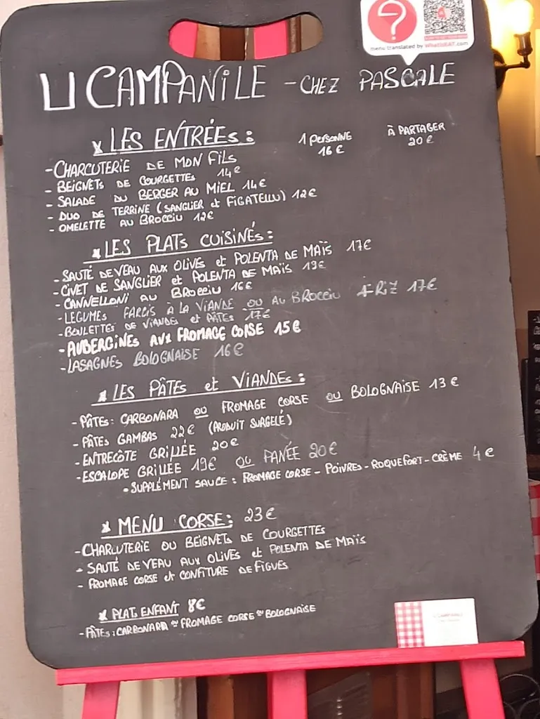 Menu_U Campanile - Chez Pascale_Ajaccio_image_1