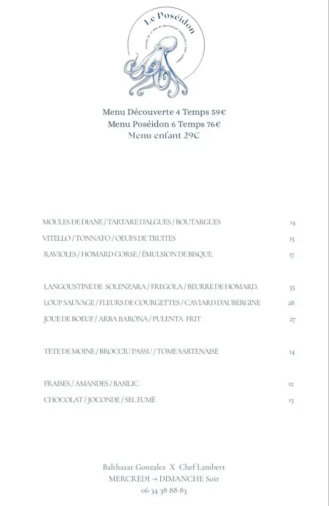 Menu_Le poséidon Balthazar Gonzalez x Chef Lambert_Ajaccio_imagen_1