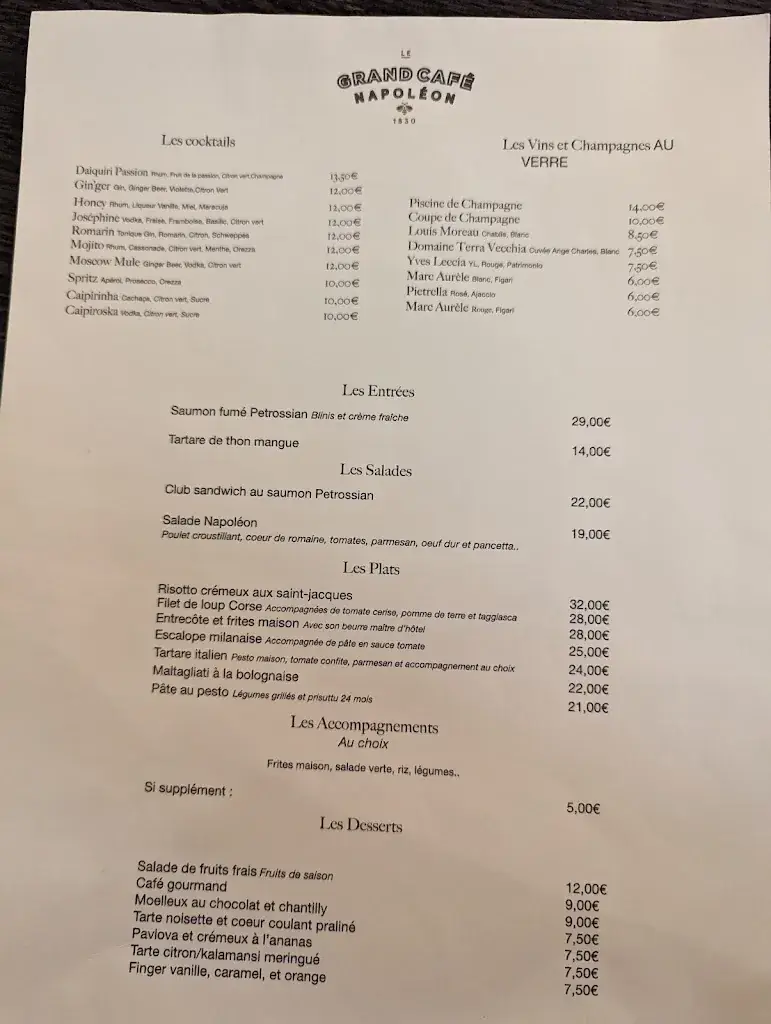 Menu_Le Grand Café Napoléon_Ajaccio_image_1