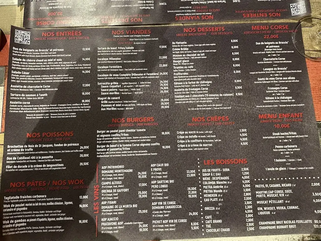 Menü_Restaurant A SUARA_Ghisonaccia_Bild_1