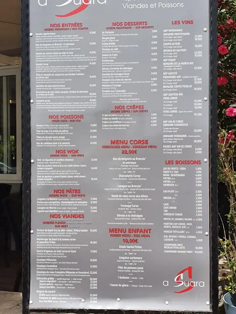 Menü_Restaurant A SUARA_Ghisonaccia_Bild_2