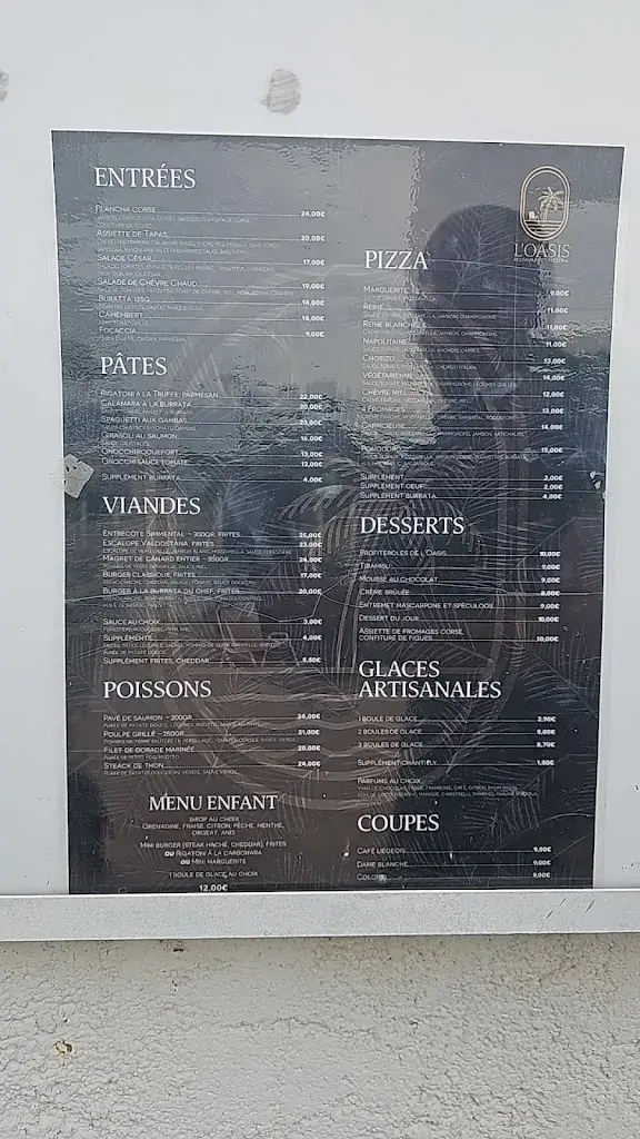 Menu_Restaurant l'Oasis_Ghisonaccia_imagen_3
