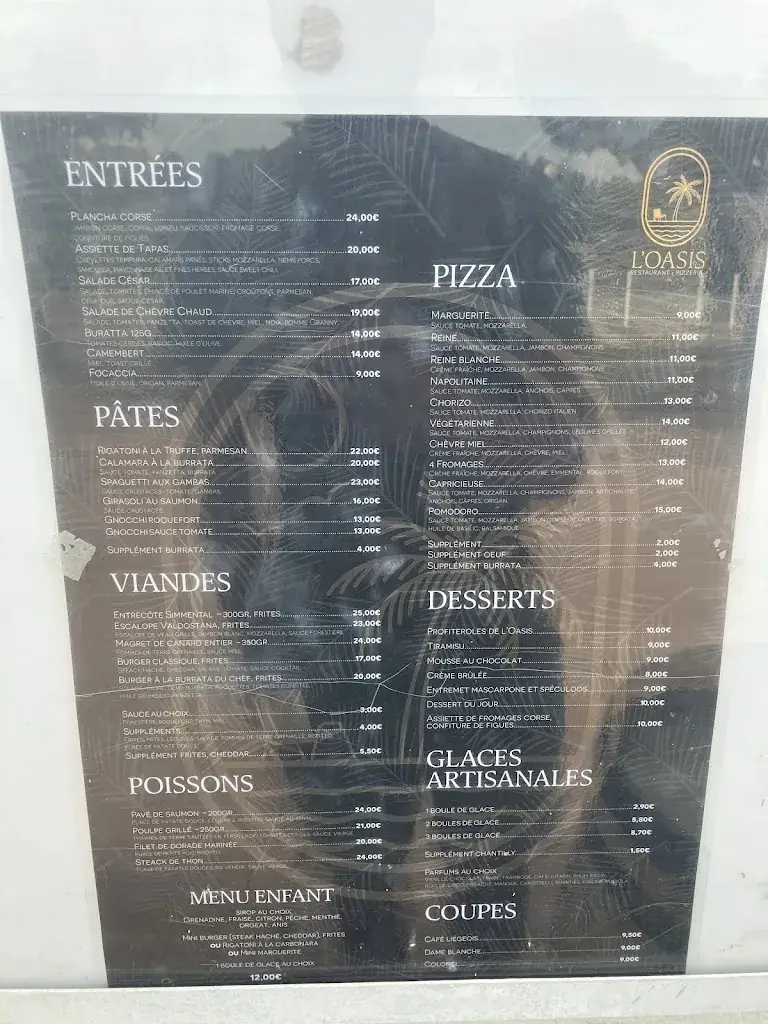 Menu_Restaurant l'Oasis_Ghisonaccia_imagen_4