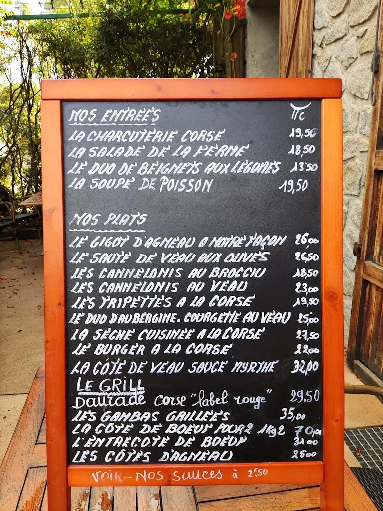 Menu_Restaurant la ferme_Albitreccia_immagine_1