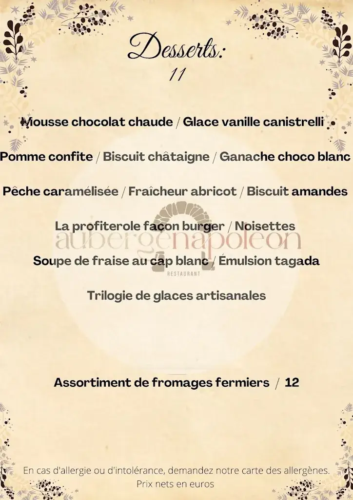 Menu_Auberge Napoléon_Cauro_image_3