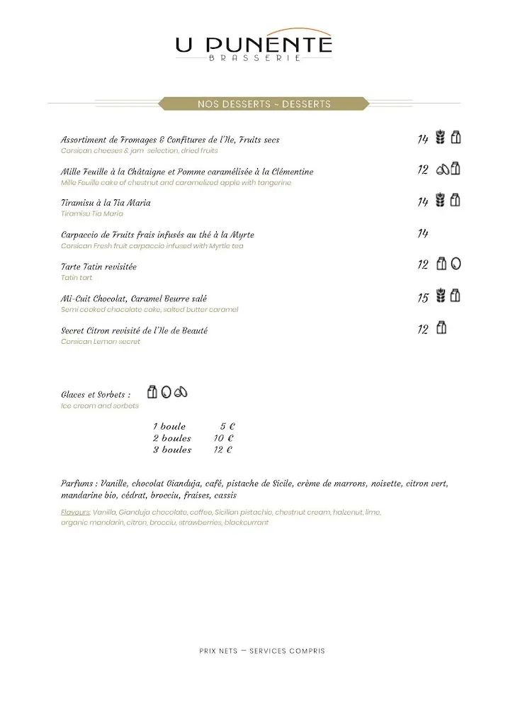 Menü_Brasserie U Punente - Restaurant Radisson Ajaccio_Albitreccia_Bild_1