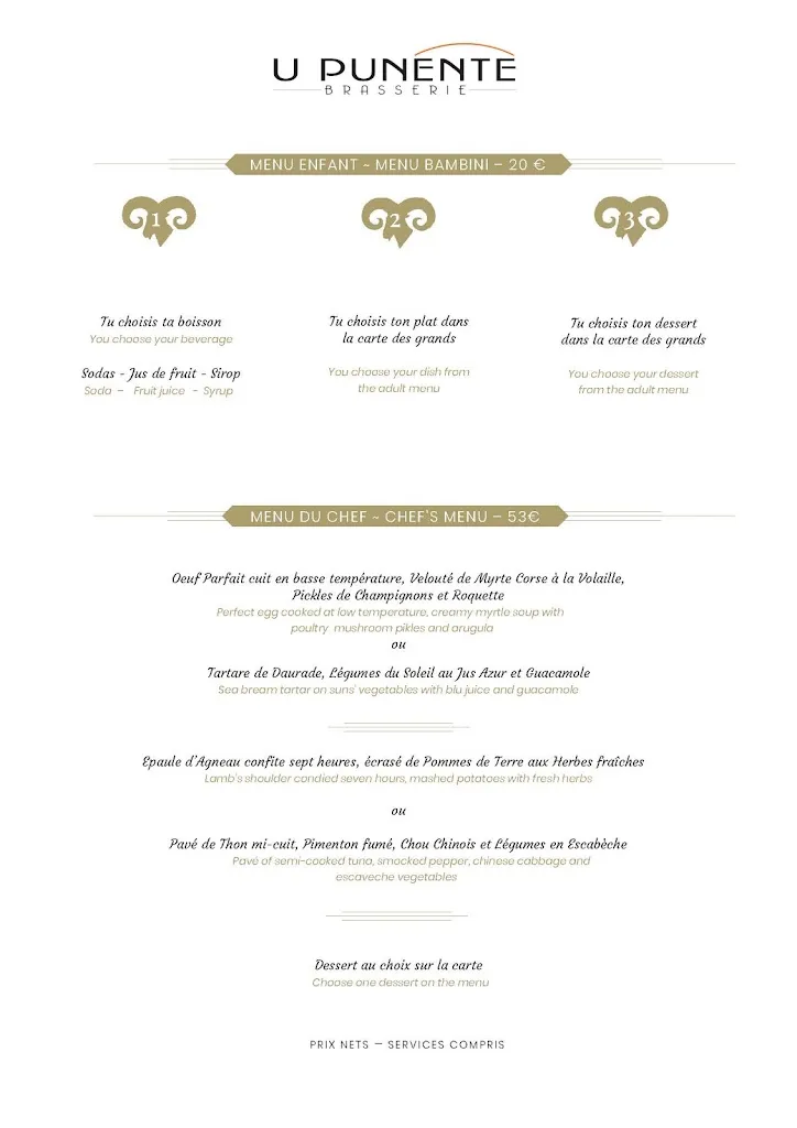 Menü_Brasserie U Punente - Restaurant Radisson Ajaccio_Albitreccia_Bild_3