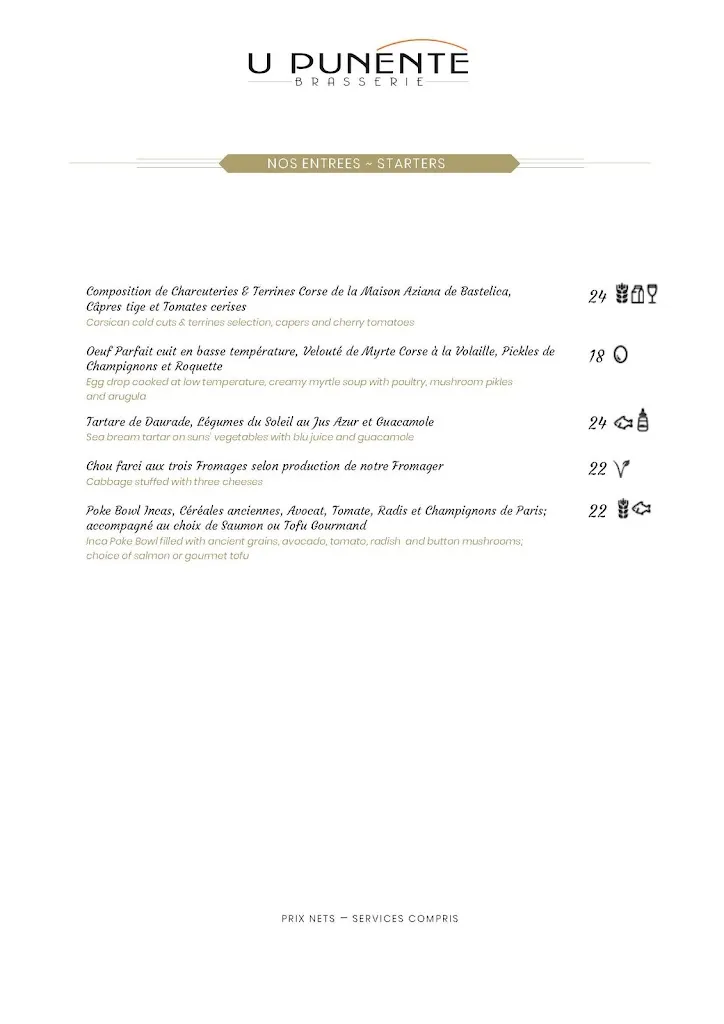 Menü_Brasserie U Punente - Restaurant Radisson Ajaccio_Albitreccia_Bild_4