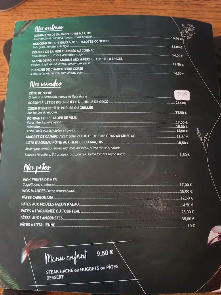 Menu_Restaurant Le Kalao_Furiani_image_2