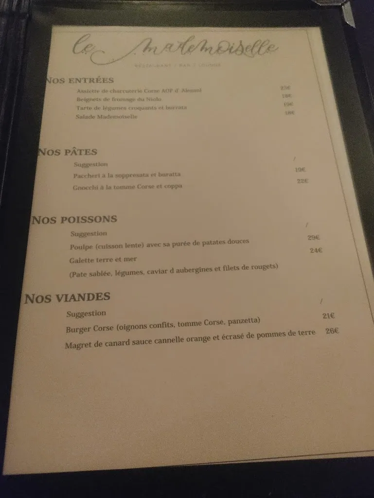 Menu_Restaurant Le Mademoiselle_Bastia_image_4