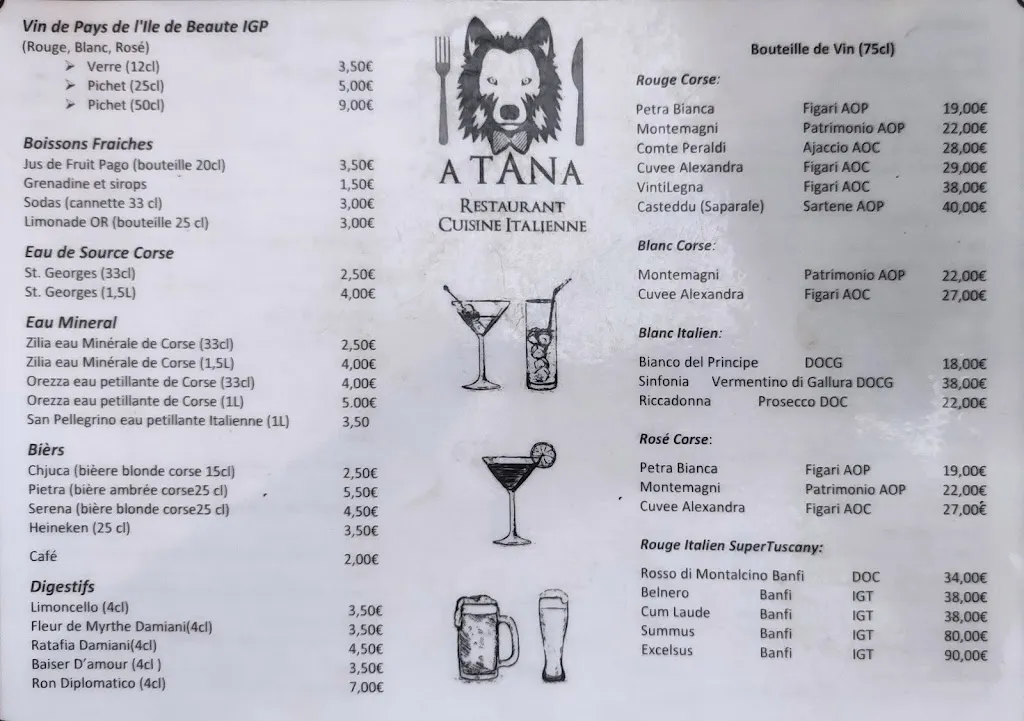 Menu_Restaurant A Tana_Bastia_image_1