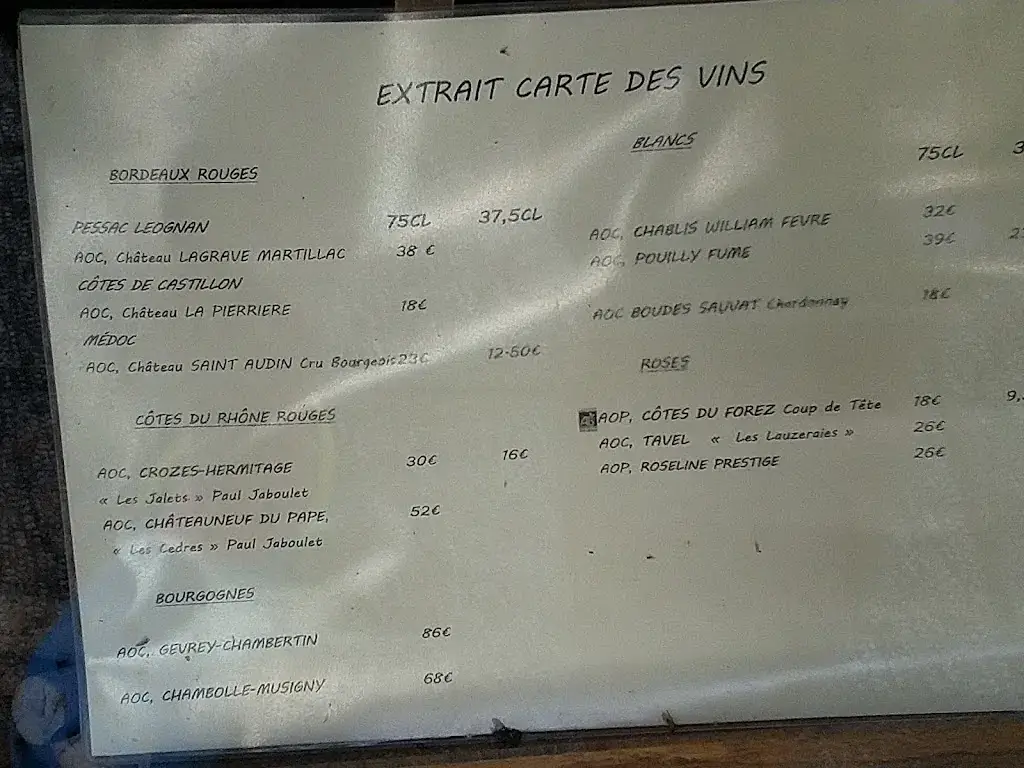 Menu_Hôtel Restaurant La Chaumière_Ambert_image_3