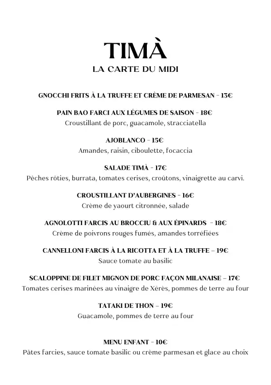 Menu_Restaurant Timà Bastia_Bastia_image_1