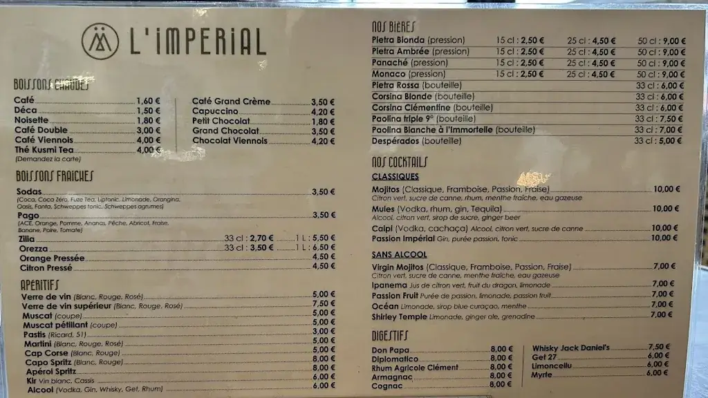 Menu_Brasserie L'Impérial_Bastia_image_1