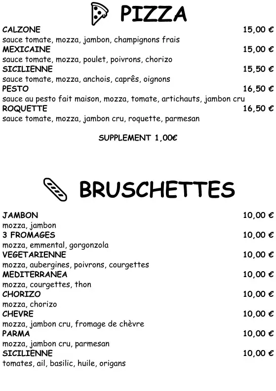 Menu_Pizzeria Restaurant Mediterranea cucina Italiana_Bastia_image_1