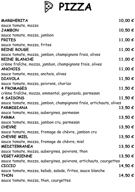 Menu_Pizzeria Restaurant Mediterranea cucina Italiana_Bastia_image_2