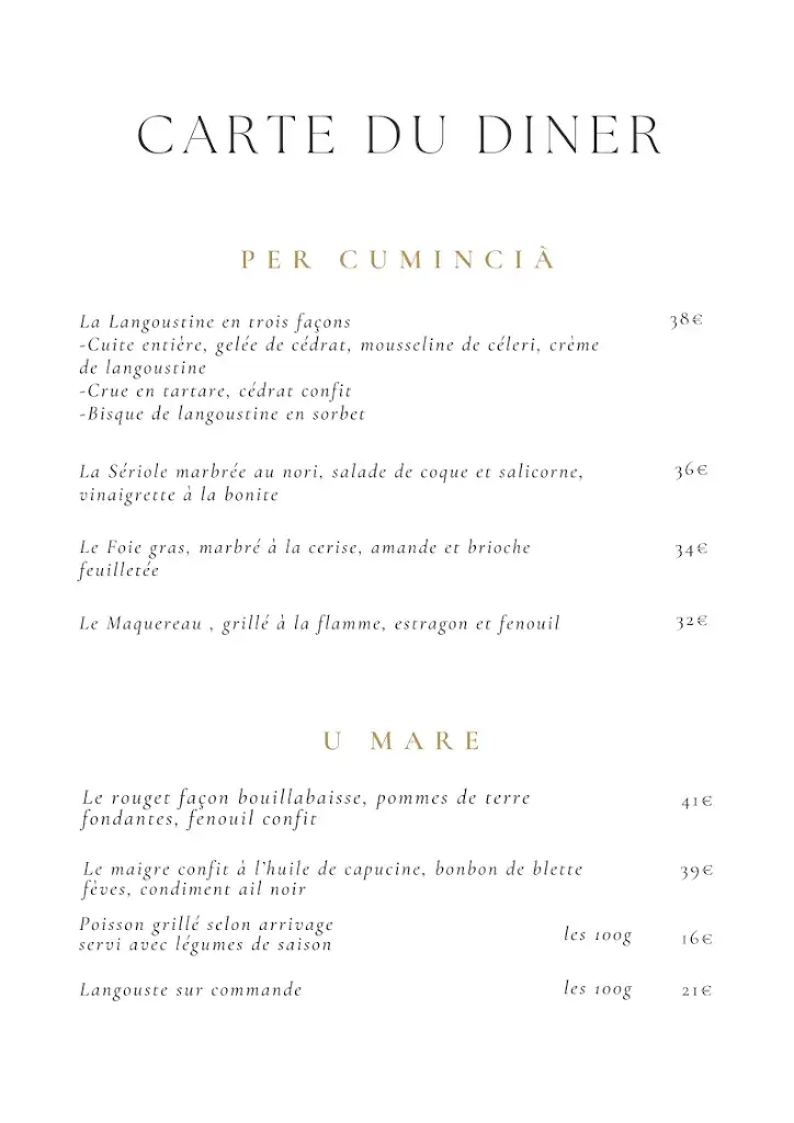 Menu_La Tavola - Restaurant Gastronomique Calvi_Calvi_image_2