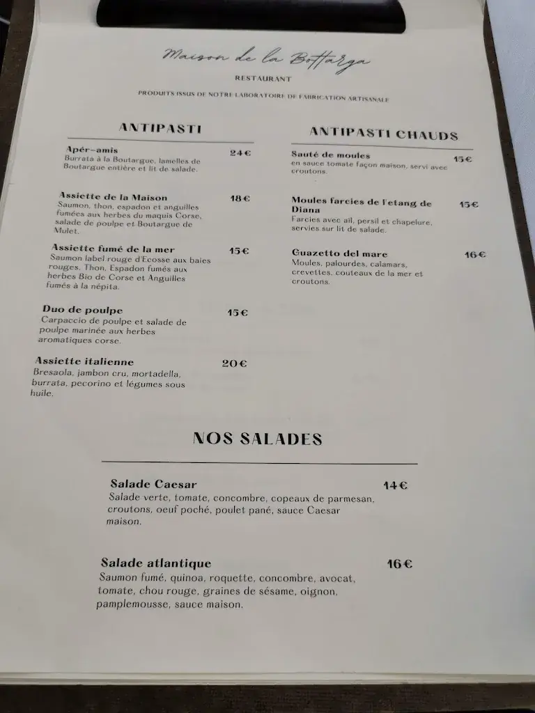 Menu_RESTAURANT MAISON DE LA BOTTARGA FURIANI_Furiani_image_4