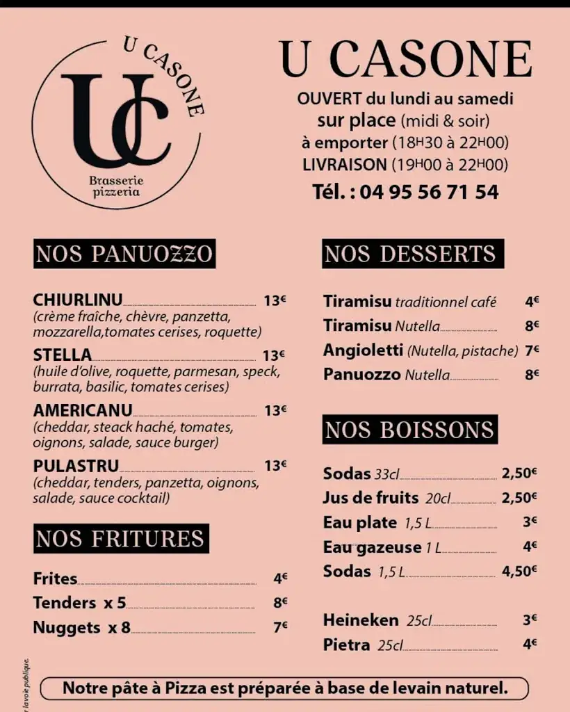 Menu_Brasserie Pizzeria U Casone_Biguglia_image_1