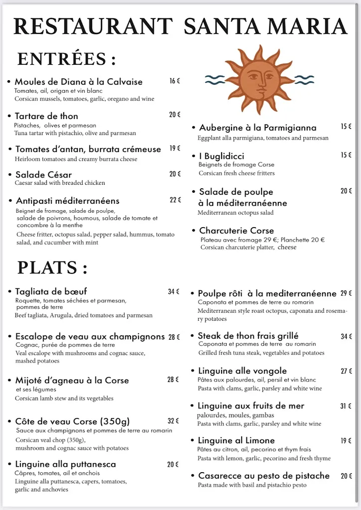 Menu_Restaurant Santa Maria_Calvi_image_2