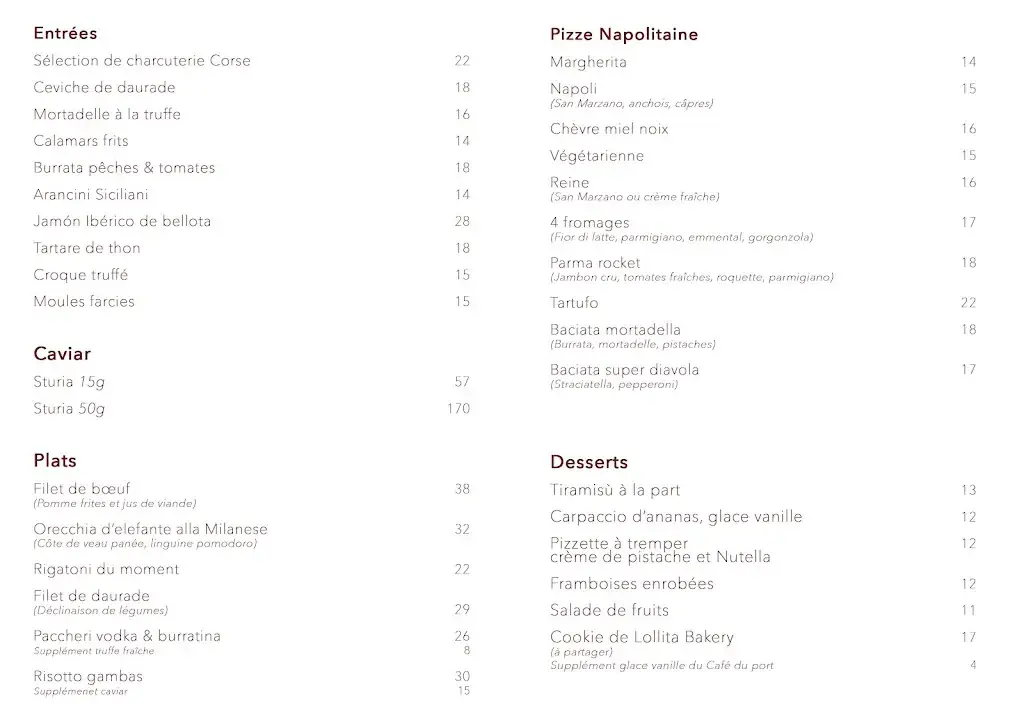 Menu_Baia - Restaurant Calvi_Calvi_image_1
