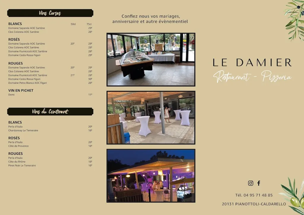 Menu_Restaurant Pizzeria Le Damier_Pianottoli-Caldarello_image_3