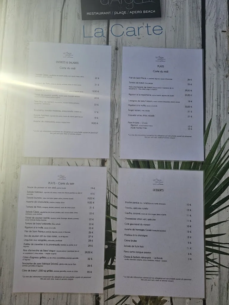 Menu_La Plage d'Argent _Pietrosella_image_1