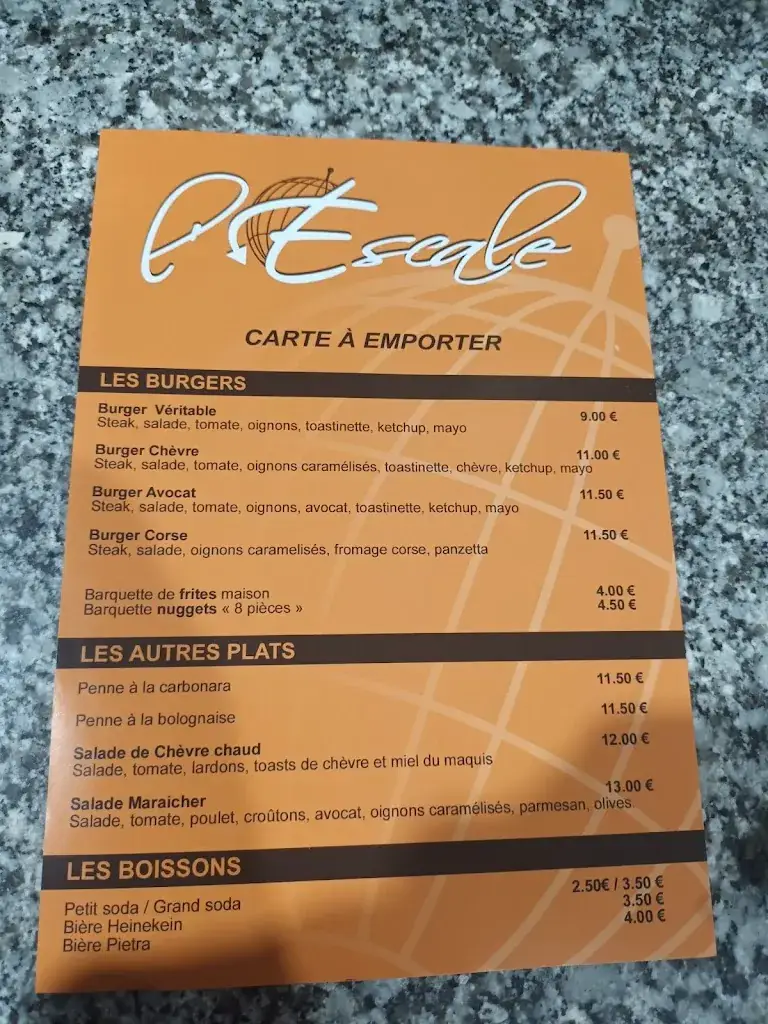 Menu_Restaurant L'Escale_Lucciana_image_2