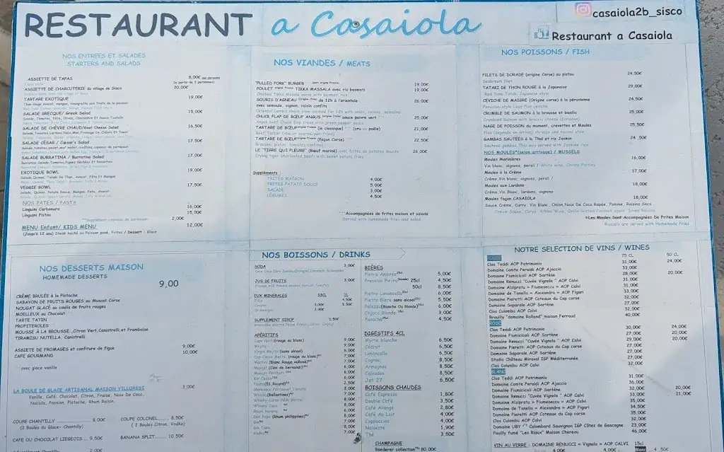 Menu_Restaurant A Casaiola_Sisco_image_1