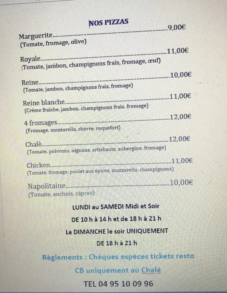 Menu_Restaurant le chalé_Sarrola-Carcopino_image_2