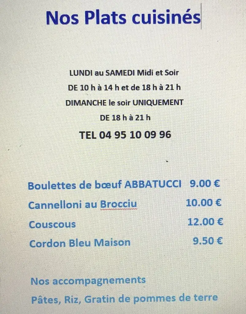 Menu_Restaurant le chalé_Sarrola-Carcopino_image_3