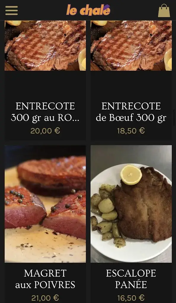 Menu_Restaurant le chalé_Sarrola-Carcopino_image_4