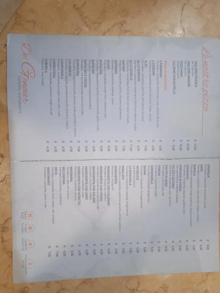 Menu_Ristorante Pizzeria De'Genaar_Italy_image_4