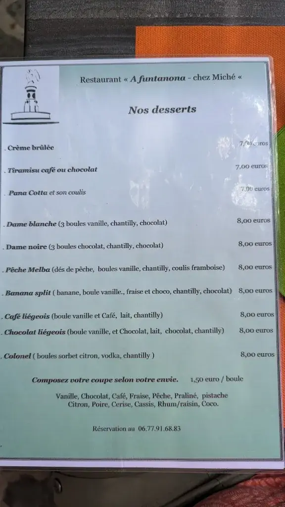 Menu_Restaurant A Funtanona - Chez Michè_Vescovato_image_3